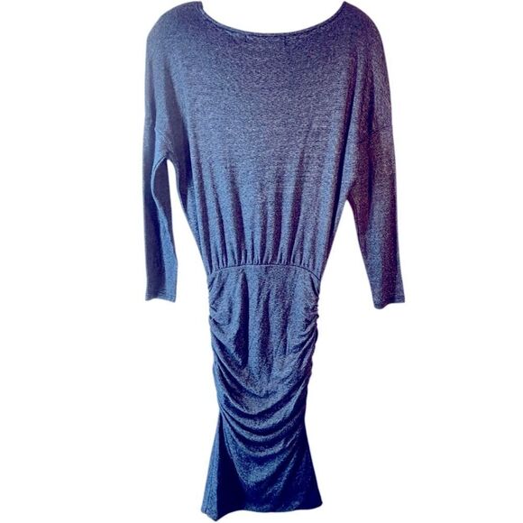 MICHAEL STARS WOMANS DRESS SMALL BLUE 0472 ruched tulip blouson Jordan mini - Picture 3 of 14